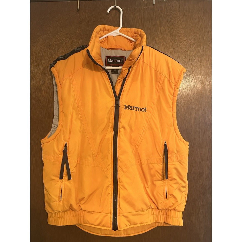 Marmot Polarguard Vintage men's‎ puffer vest- Orange/Yellow- Size Medium